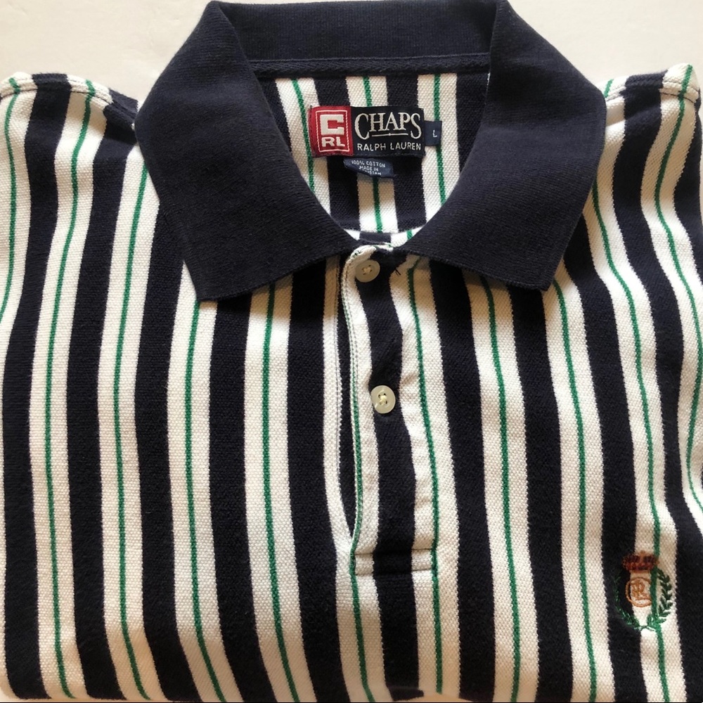 Ralph Lauren Chaps Stripe Polo Short Sleeve Shirt